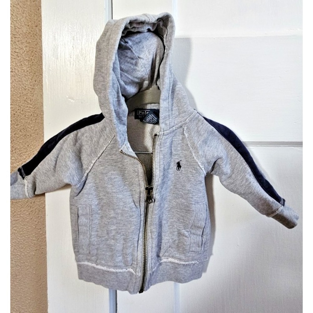 Polo by Ralph Lauren gray full zip hoodie‎ baby 9Months